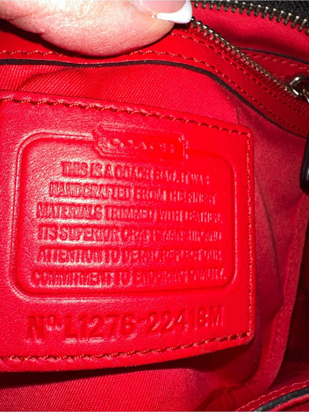 Coach Black and Red Signature Print Shoulder Bag - Picture 8 of 8